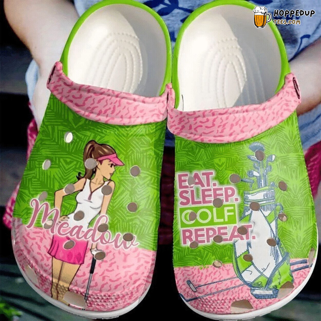 Golf Personalized Eat Sleep Theme Classic Stylish Clogs Shoes