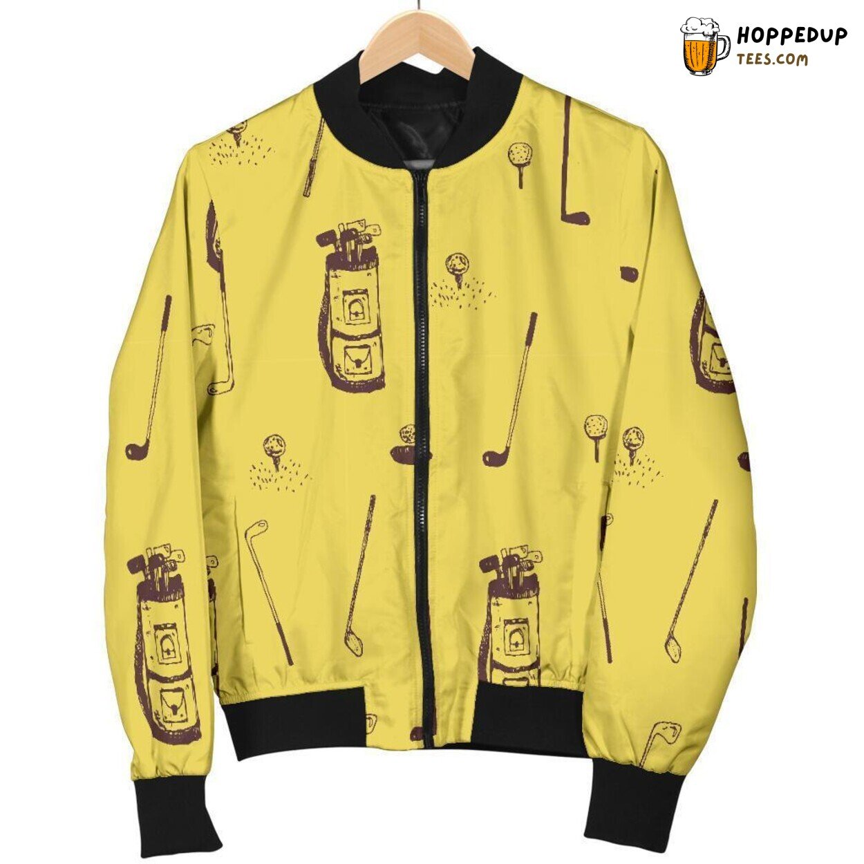 Golf Sport Enthusiast Design Men’s Bomber Jacket Distinct Pattern Tribute Golf Sport Enthusiast Design Men’s Bomber Jacket Distinct Pattern Tribute