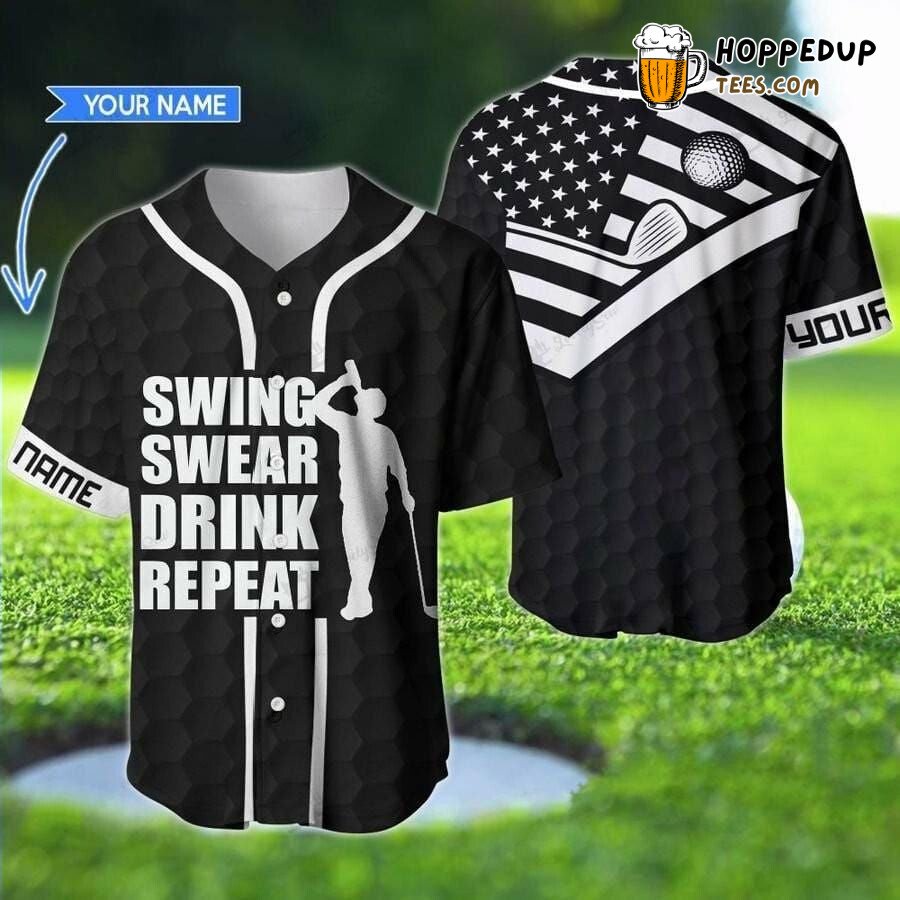 Golfer Drink Inspired Baseball Jersey Personalized Unique Design Look