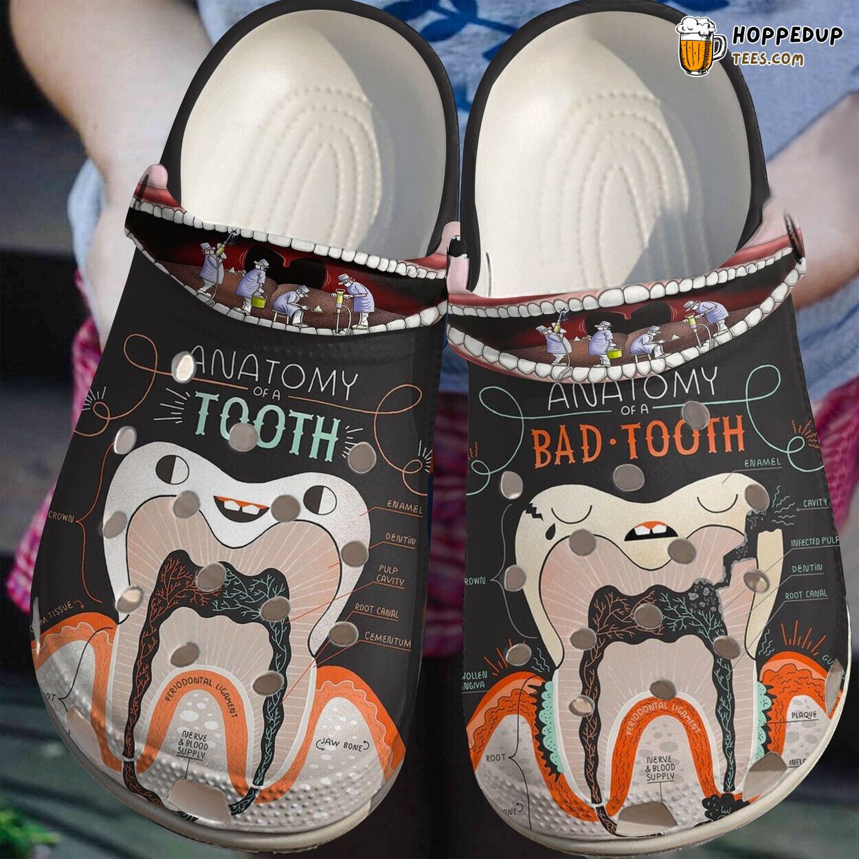 Good And Bad Teeth Theme Shoes Clogs Dentist Profession Unique Gift