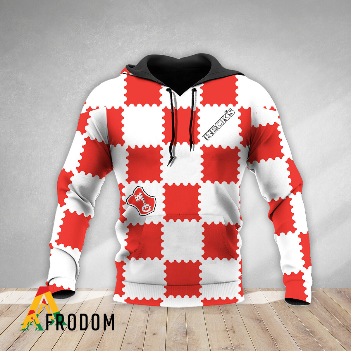 Gorgeous Gingham Beck’S Beer Zip Hoodie HU