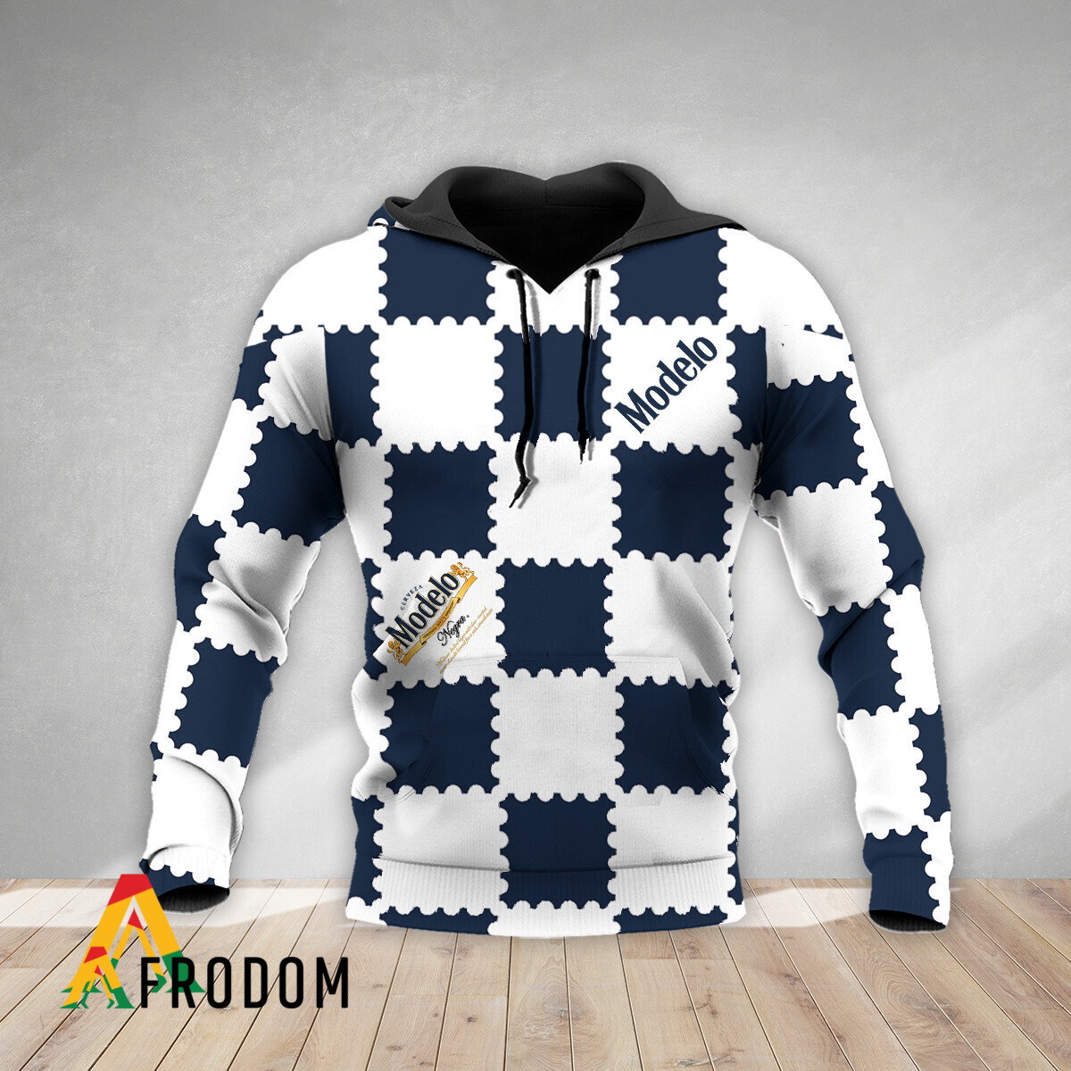 Gorgeous Gingham Modelo Beer Hoodie HU