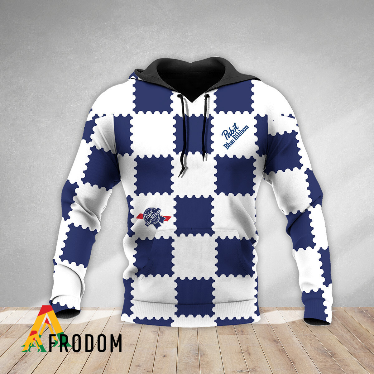 Gorgeous Gingham Pabst Blue Ribbon Zip Hoodie HU
