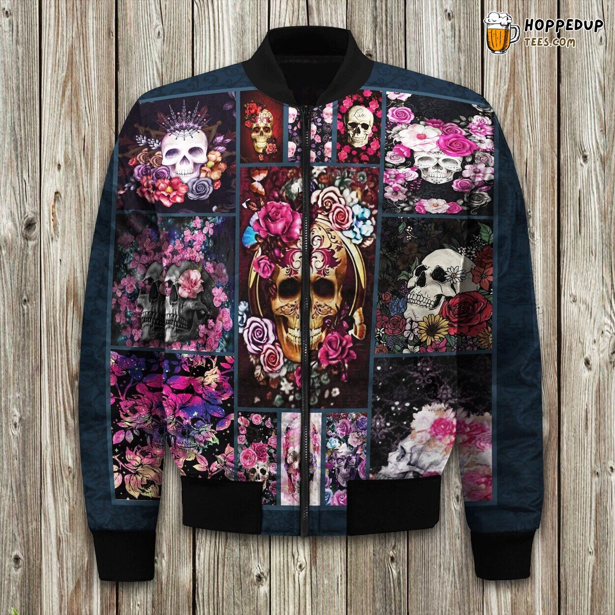 Gothic Skullcap Artistry Bomber Jackets Perfect Chilly Winter Outfit