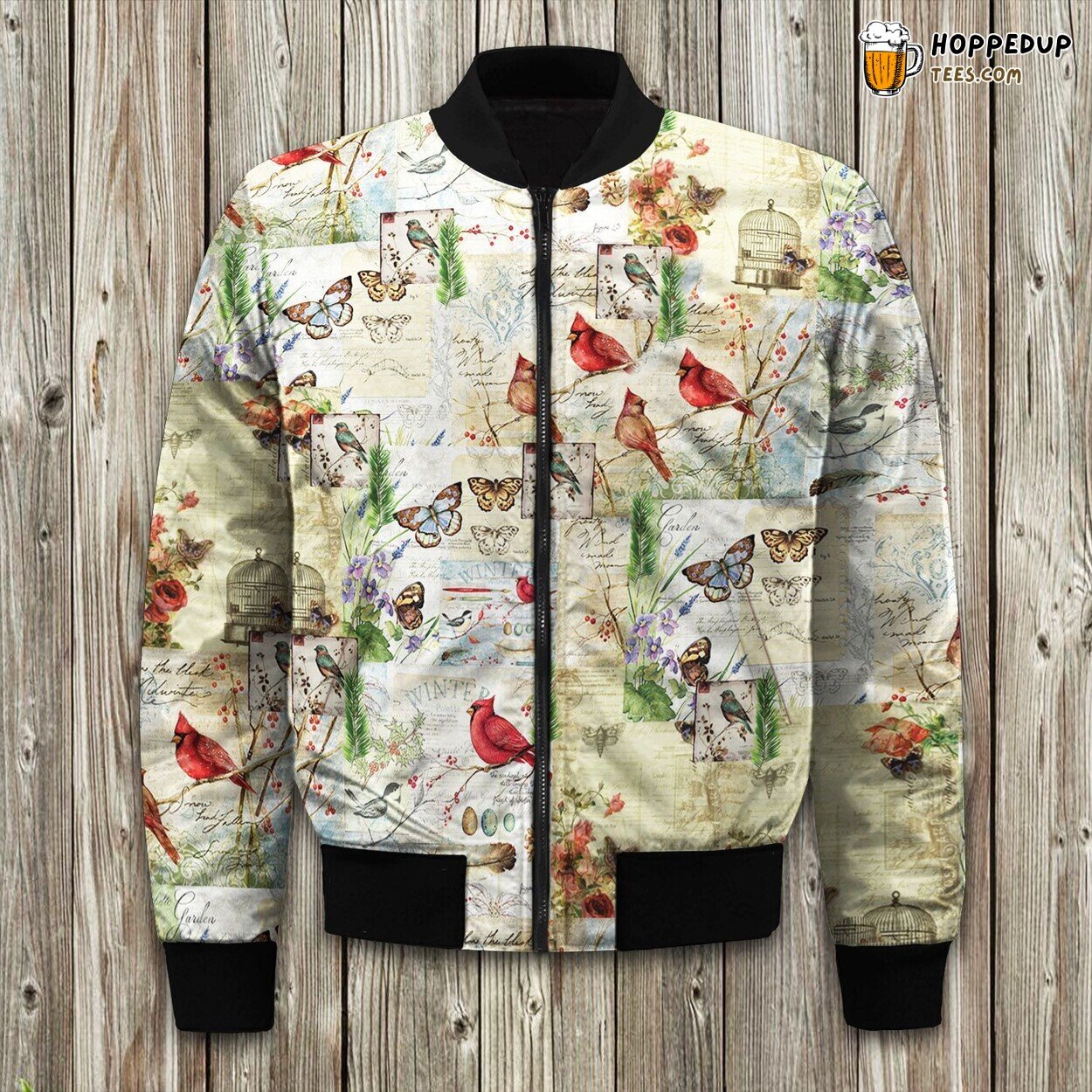 Graceful Bird Flight Winter Bomber Jacket Sky Inspired Fashion Statement