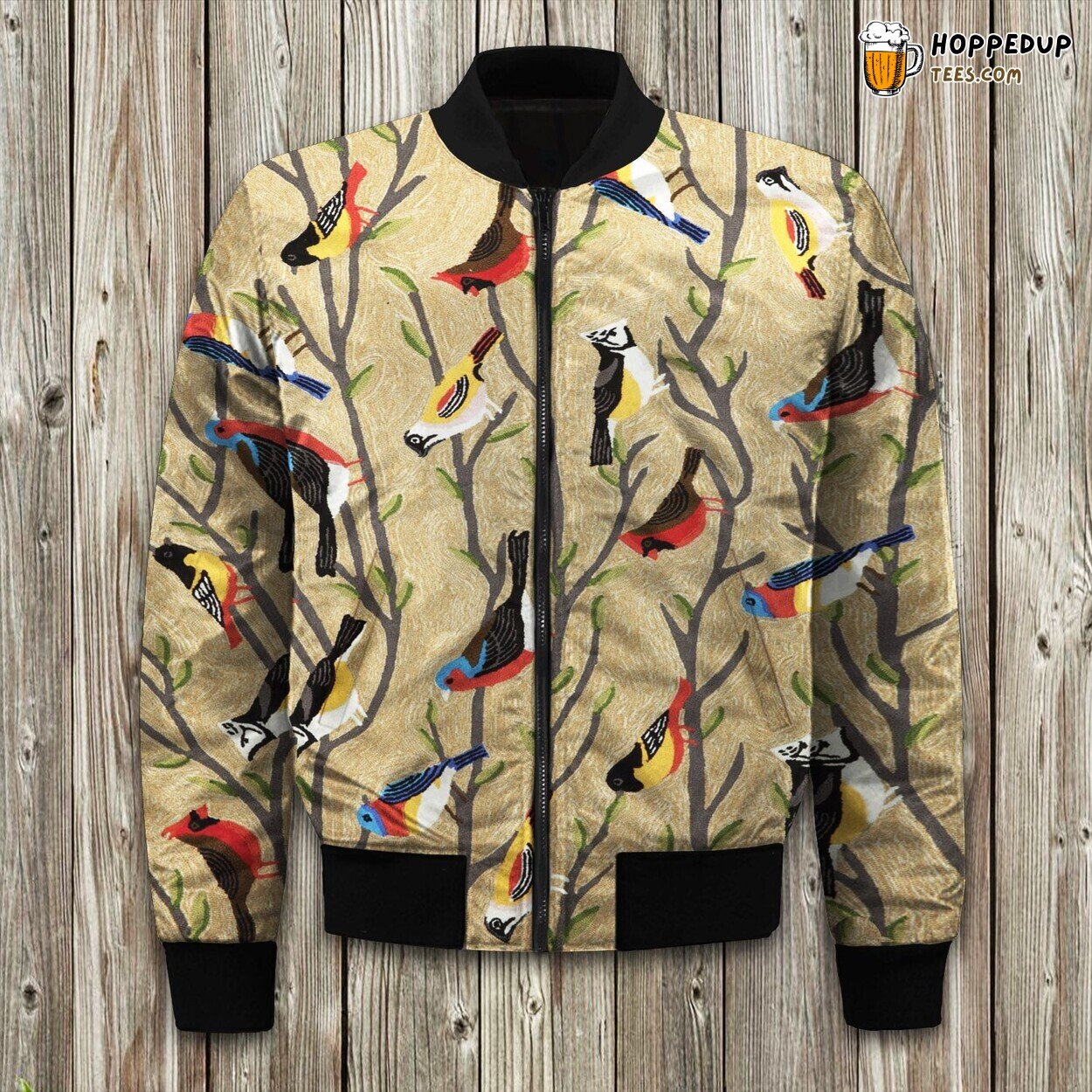Graceful Birds In Flight Winter Bomber Jacket Nature Enthusiast’s Design