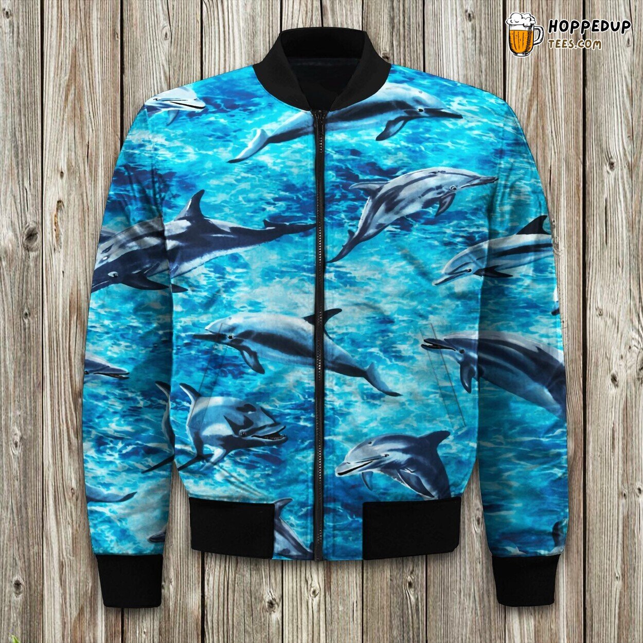 Graceful Dolphin Essence Captured Bomber Jackets Winter Classic
