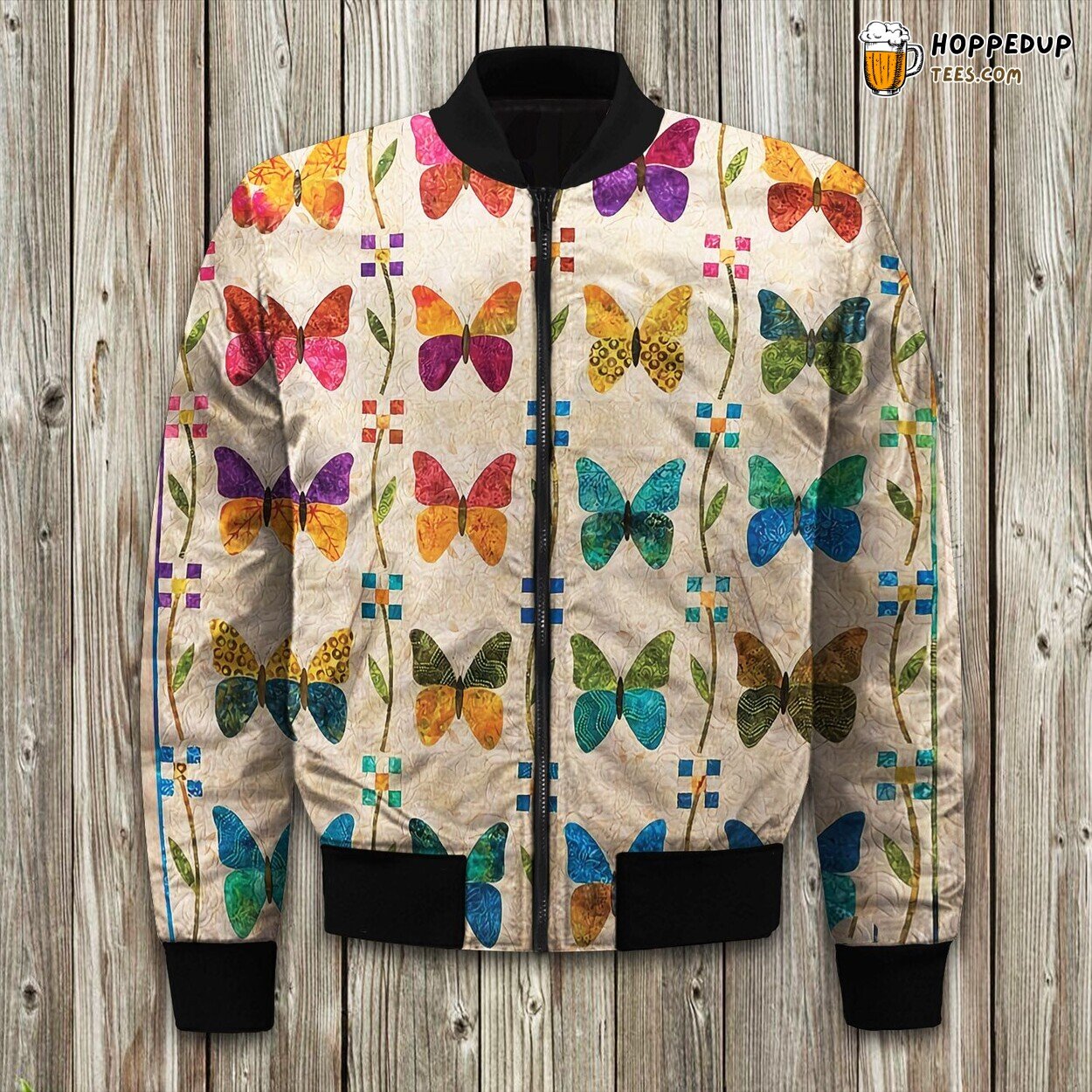 Graceful Flutter Butterfly Winter Bomber Jacket Nature Inspired Fashion