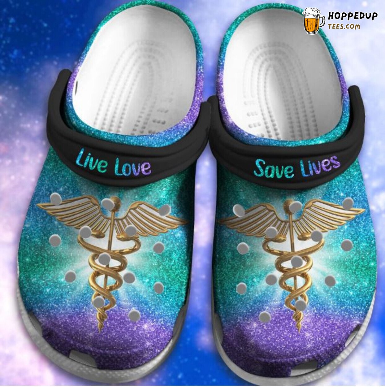 Gradient Glitter Nurse Live Love Custom Birthday Gift Shoes