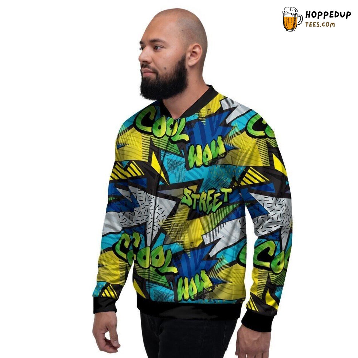 Graffiti Abstract Unique Art Design Men’s Bomber Jacket Urban Pattern Elegance