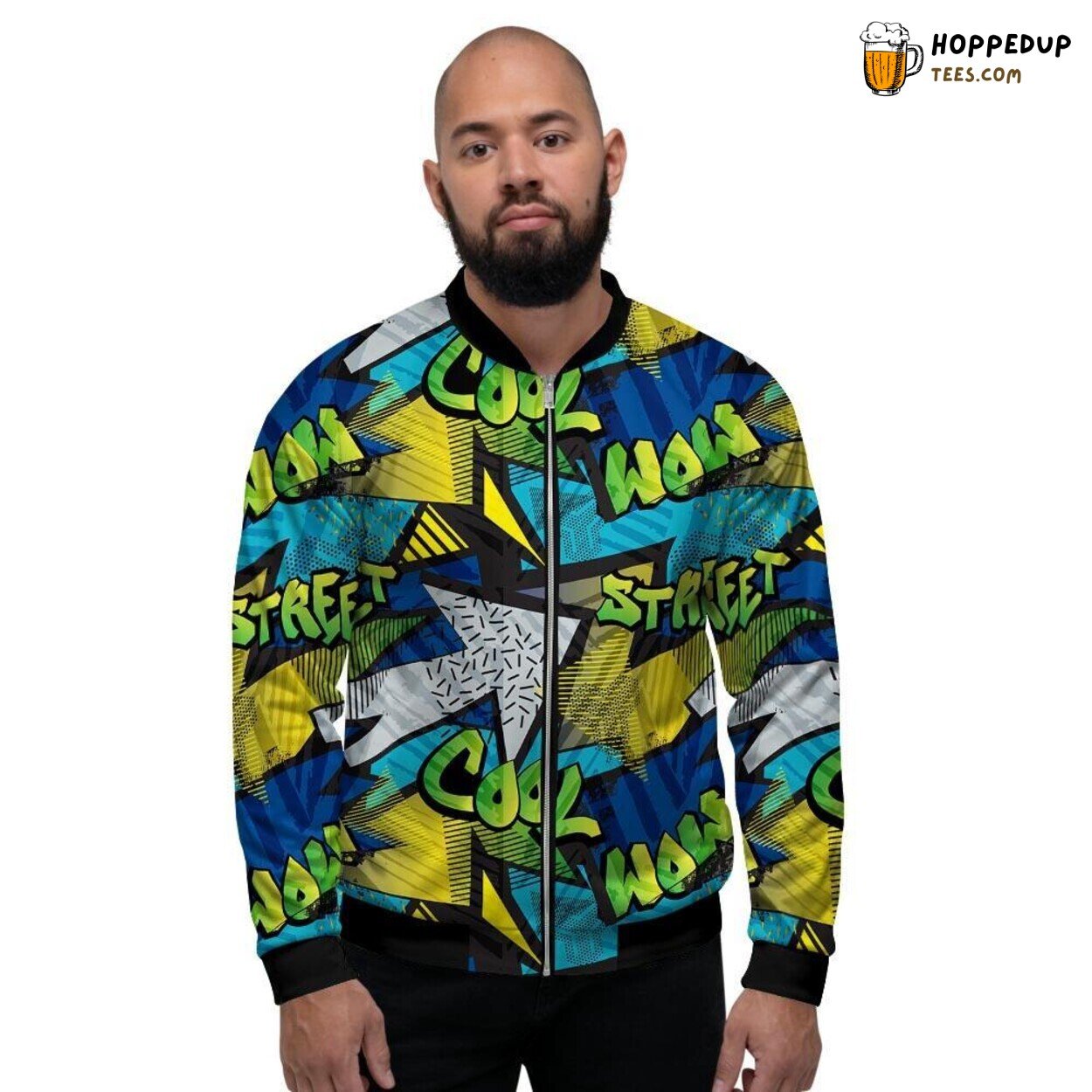 Graffiti Abstract Unique Art Design Men’s Bomber Jacket Urban Pattern Elegance