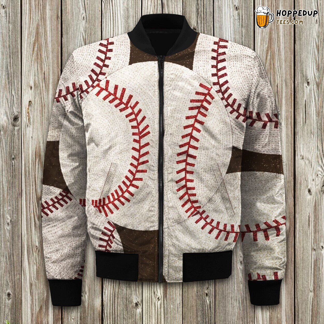 Grand Slam Baseball Print Winter Bomber Jacket Tailored Unique Elegance Craft