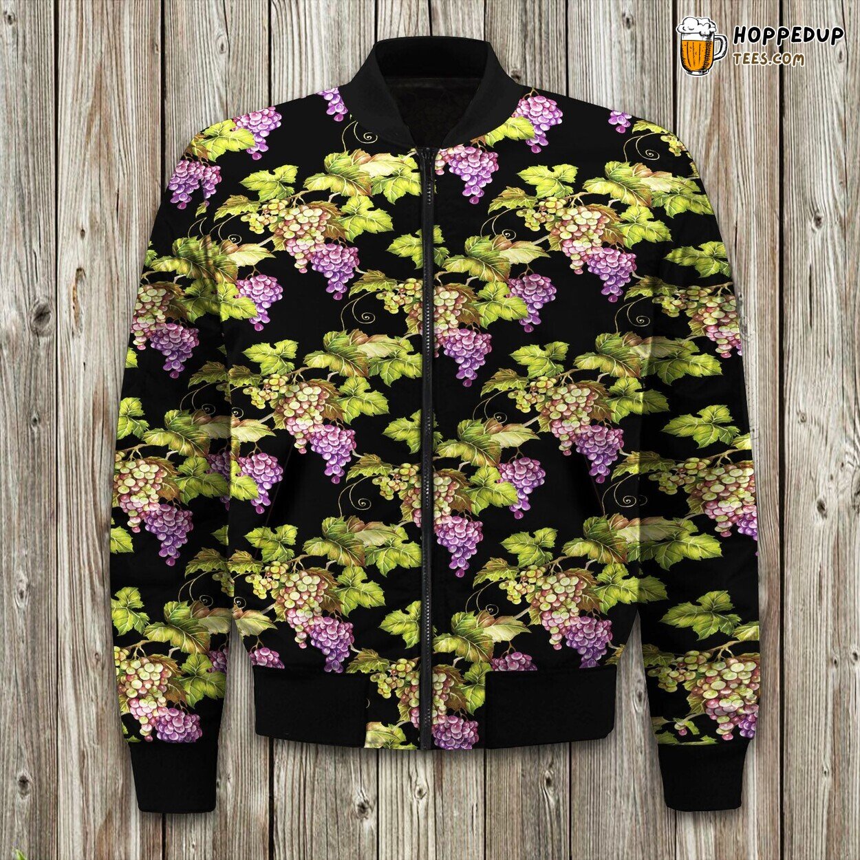 Grape Pattern Print Design Bomber Jacket
