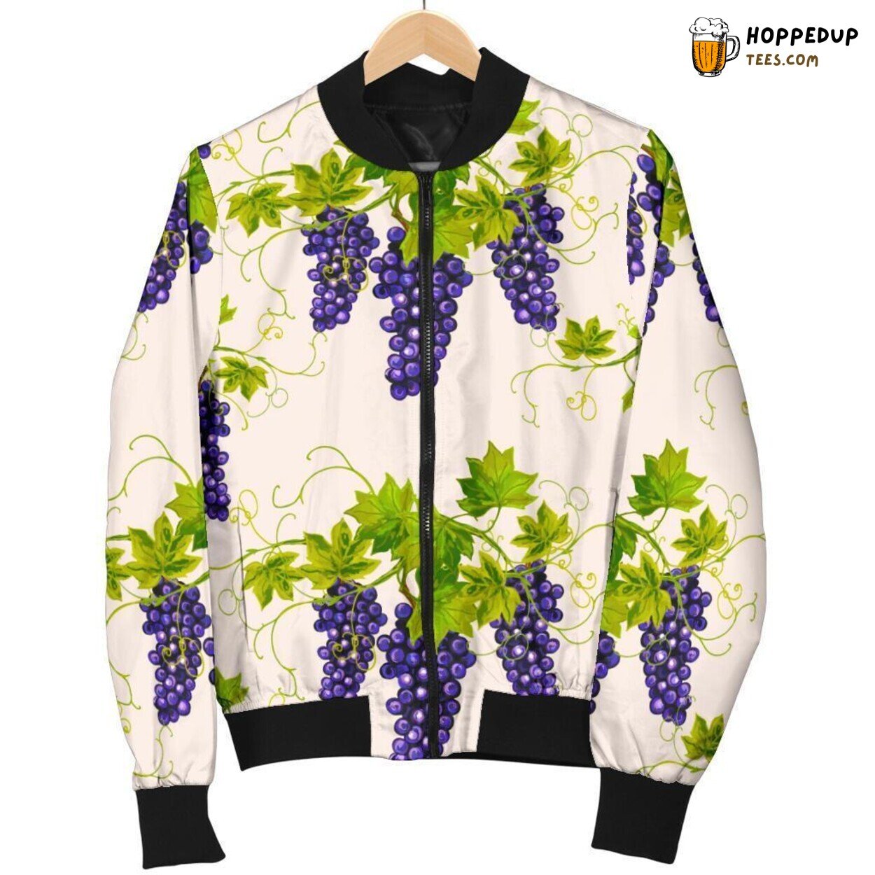 Grape Wine Vineyard Essence Men’s Bomber Jacket Unique Pattern Display