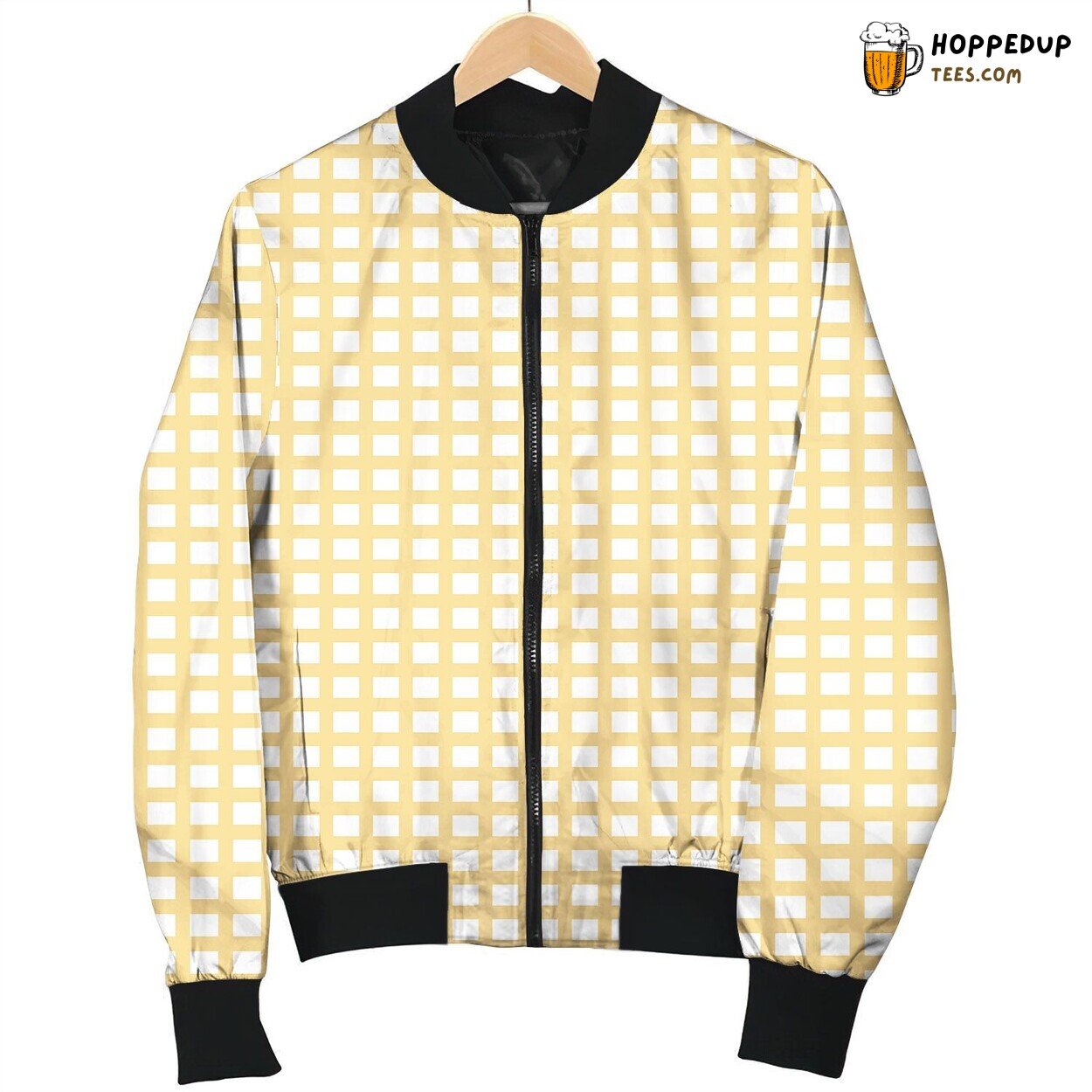Graph Check Pattern Winter Bomber Jacket Detailed Classic Design
