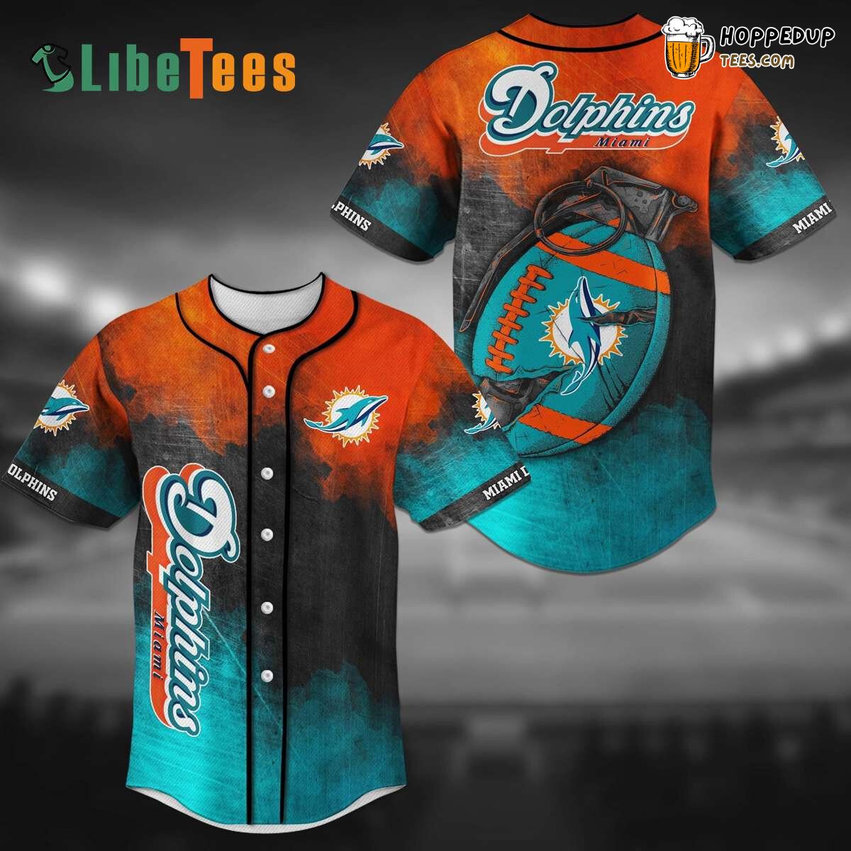 Graphic Grenade Miami Dolphins Baseball Jersey Explosive Fan Gift