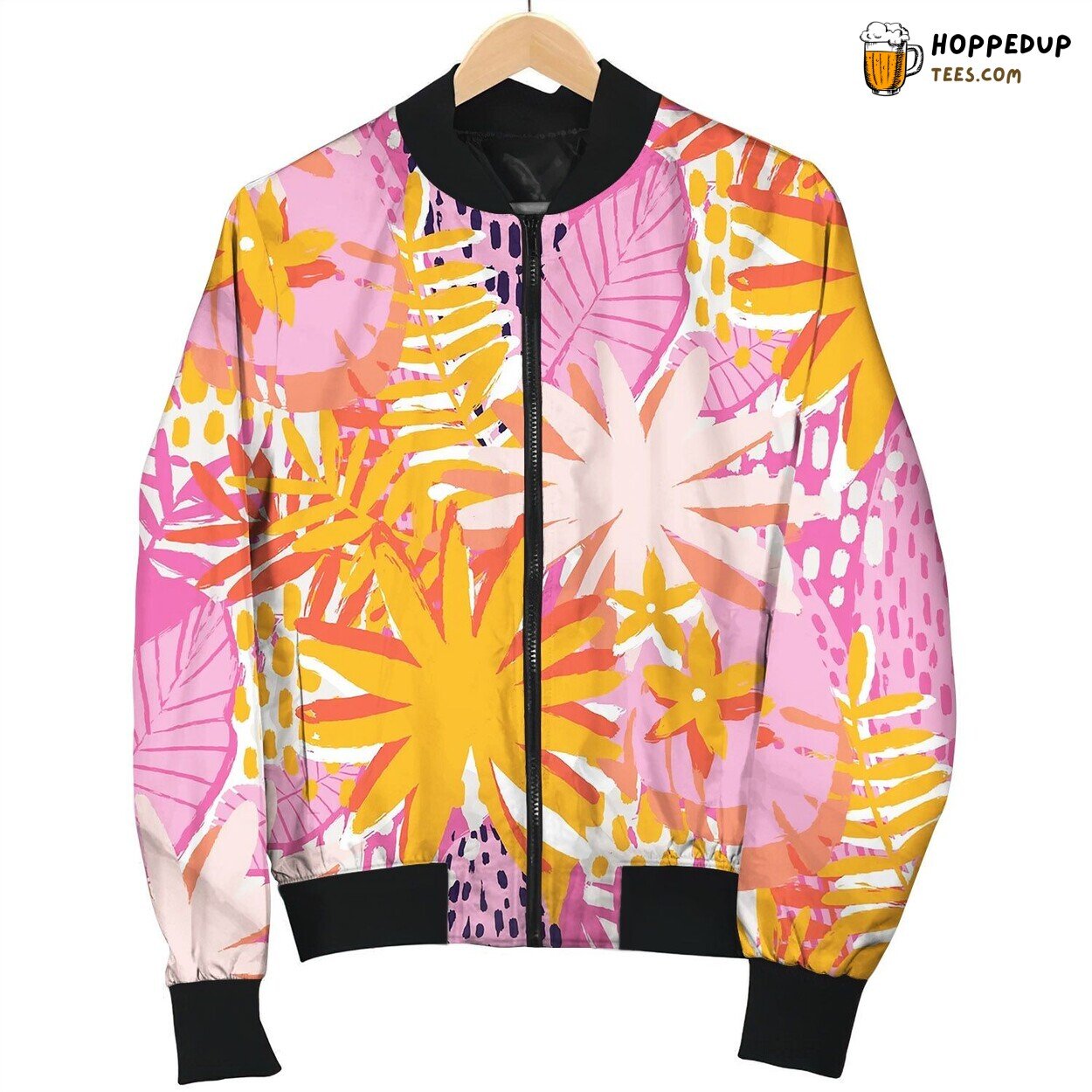 Graphic Seamless Pattern Of Exotic Leaves V Bomber Jacket