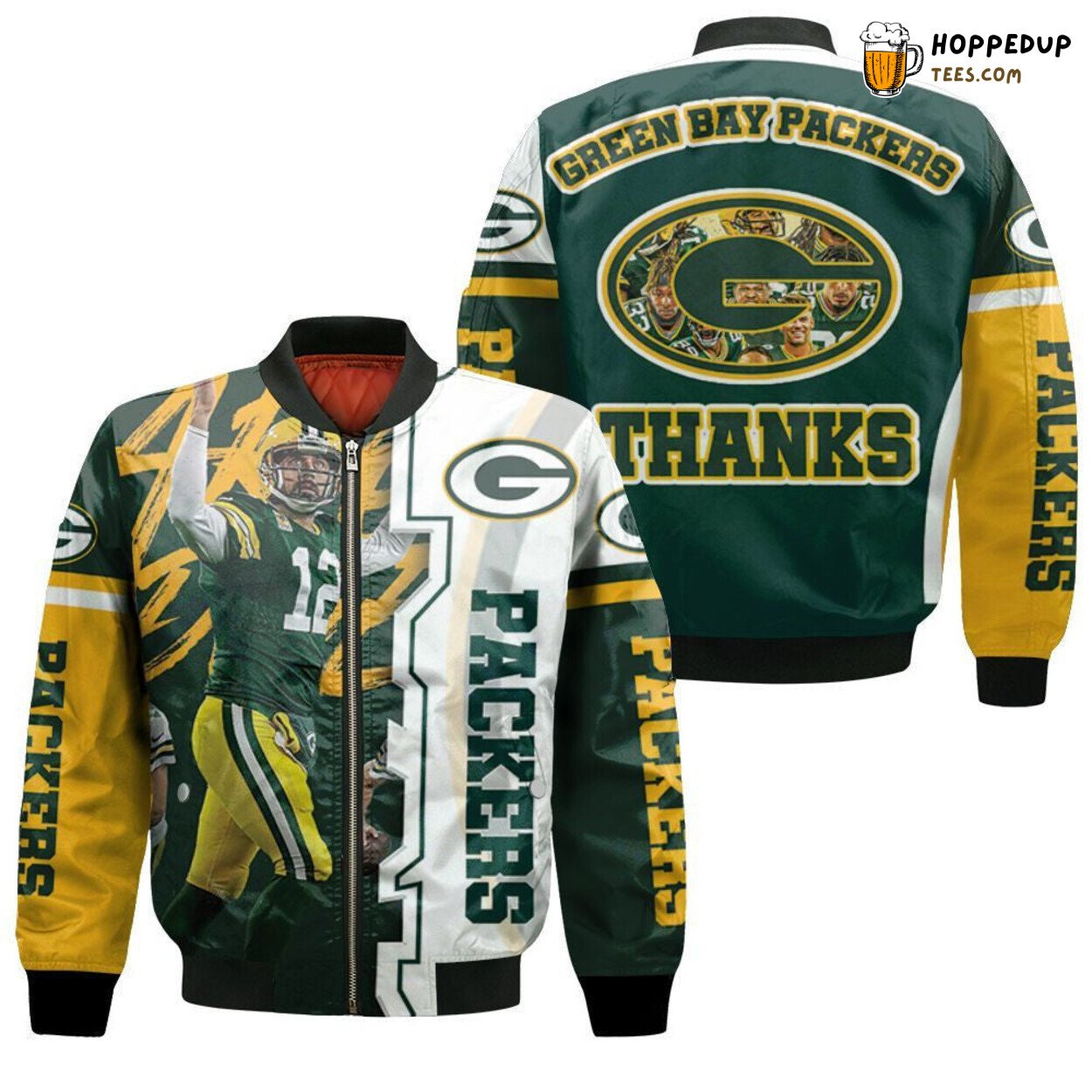 Green Bay Packers Aaron Rodgers Nfc North Super Bowl Distinctive 3D Bomber Jacket