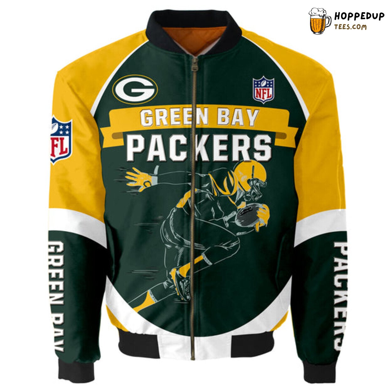 Green Bay Packers Bomber Jacket Graphic Player Football Gift