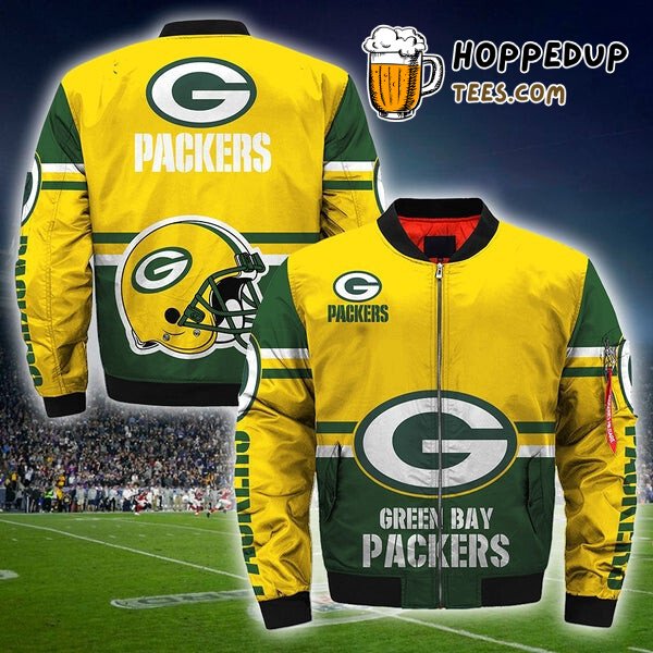 Green Bay Packers NFL Big Logo Highlight Bomber Jacket Series