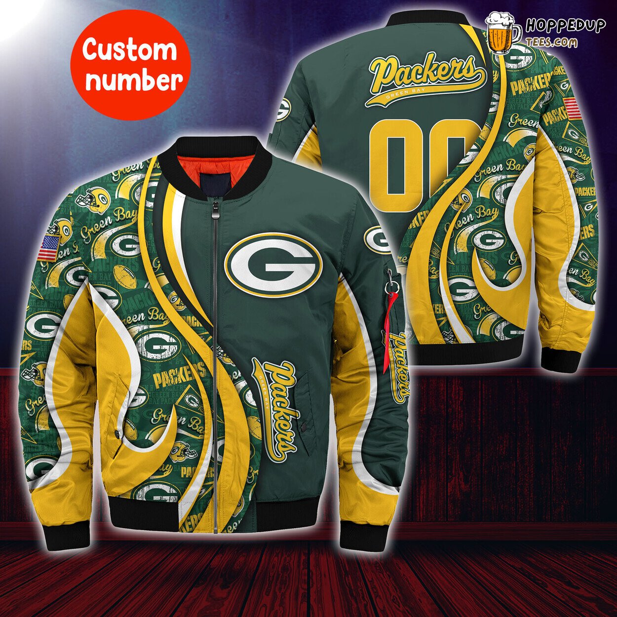 Green Bay Packers NFL Custom Number Trending Bomber Jacket Unique