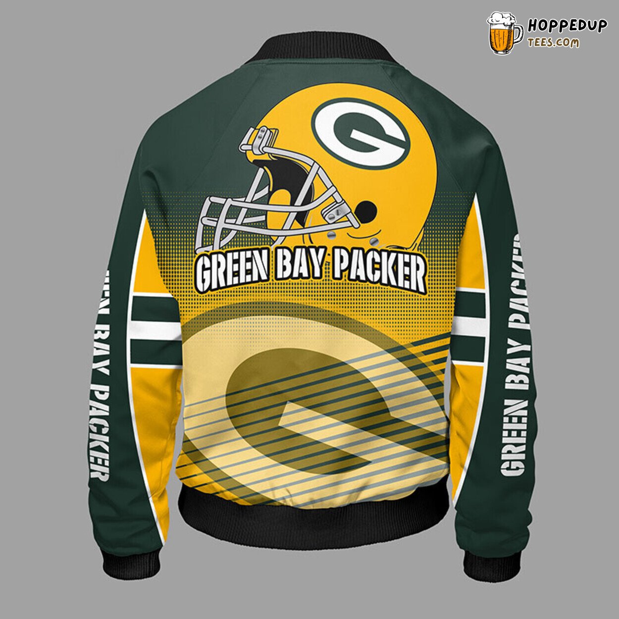 Green Bay Packers NFL Distinct Yellow Green Bomber Jacket Theme