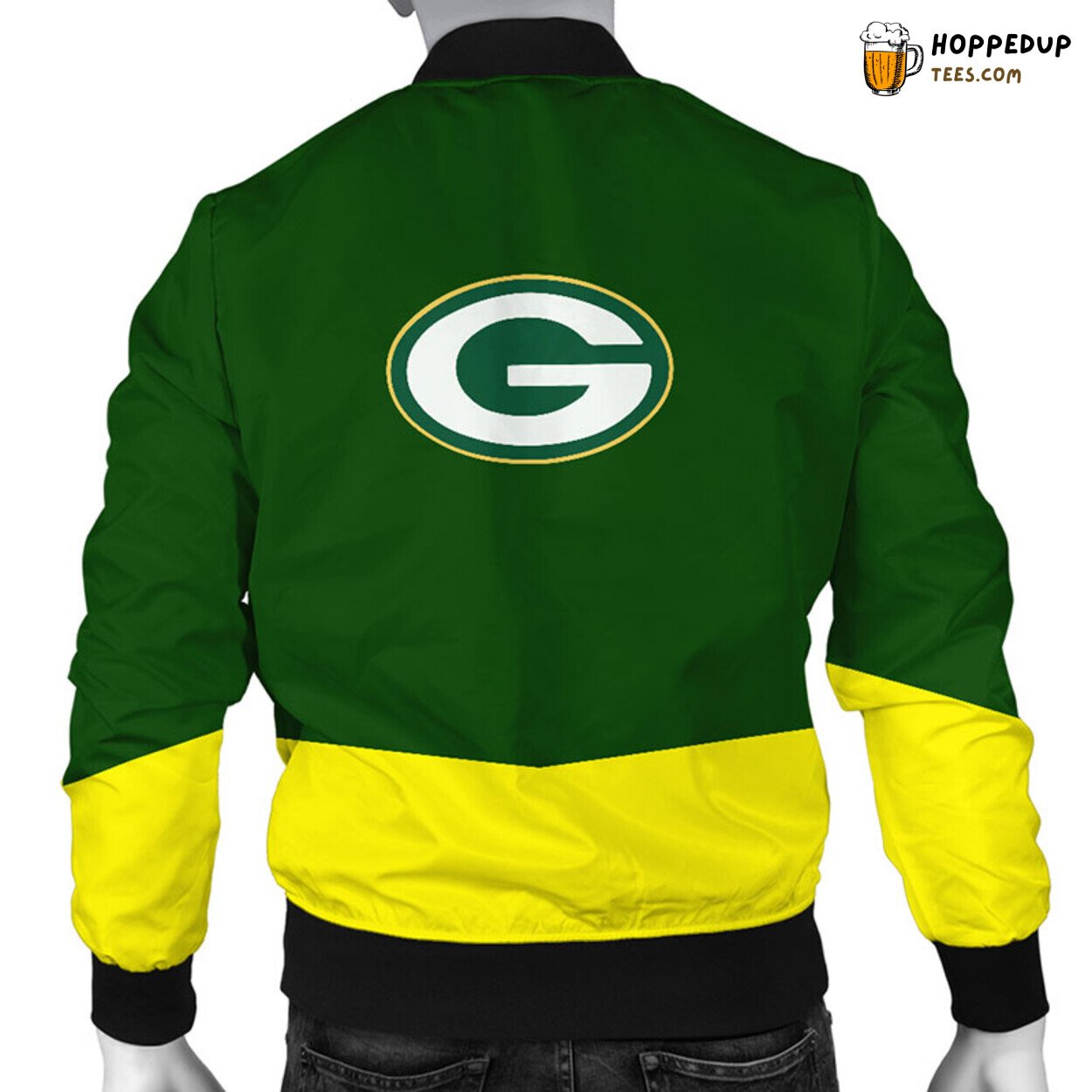Green Bay Packers NFL Unisex Green Yellow Distinct Bomber Jacket