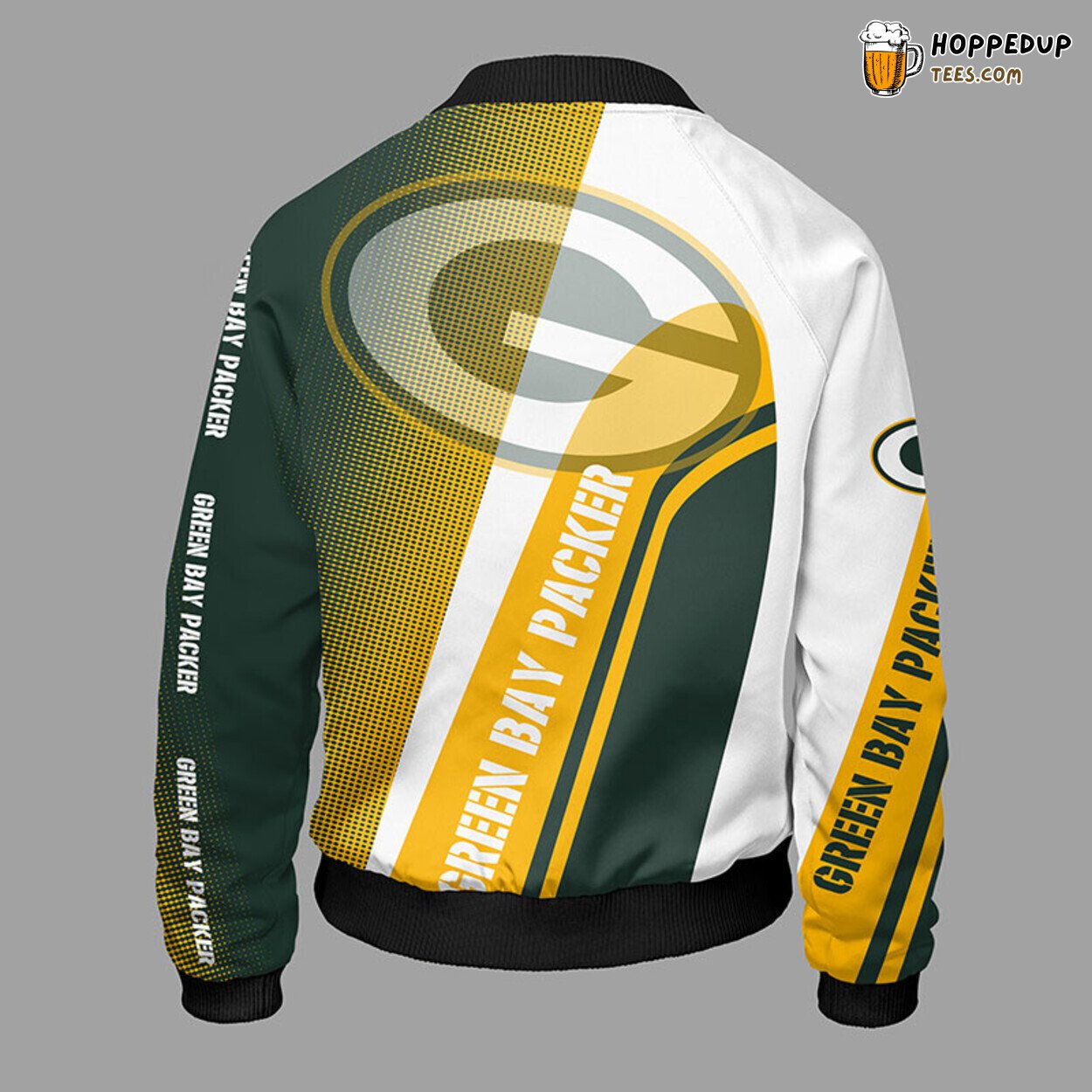 Green Bay Packers NFL Unisex Yellow Green Bomber Jacket Look