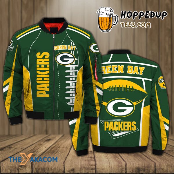 Green Bay Packers Rodgers Shoelaces Bomber Jacket Outerwear Christmas Gift