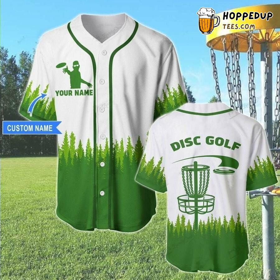 Green Disc Golf Baseball Jersey Personalized Unique Distinctive Design Look