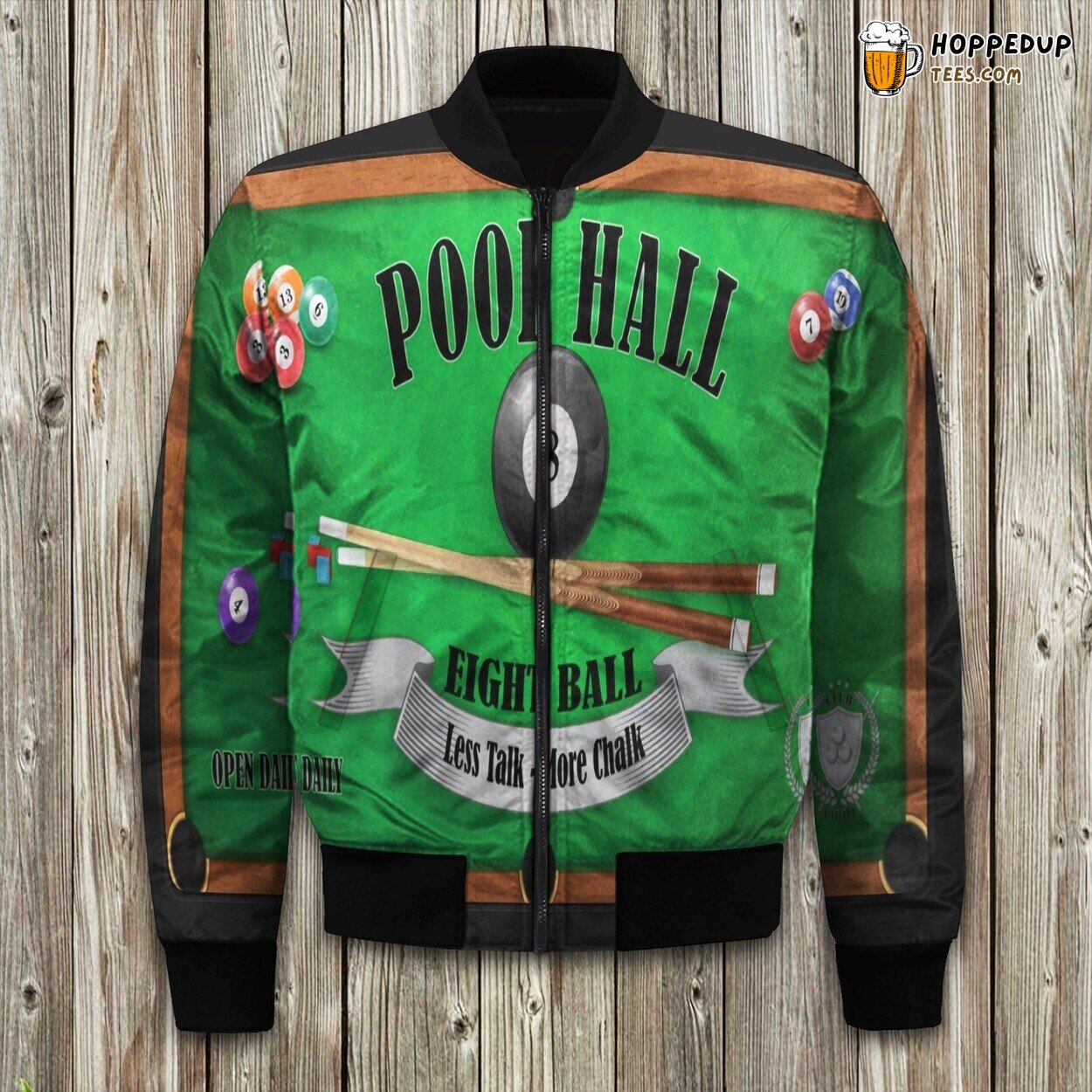 Green Felt Billiard Table Winter Bomber Jacket Tailored Unique Elegance Design