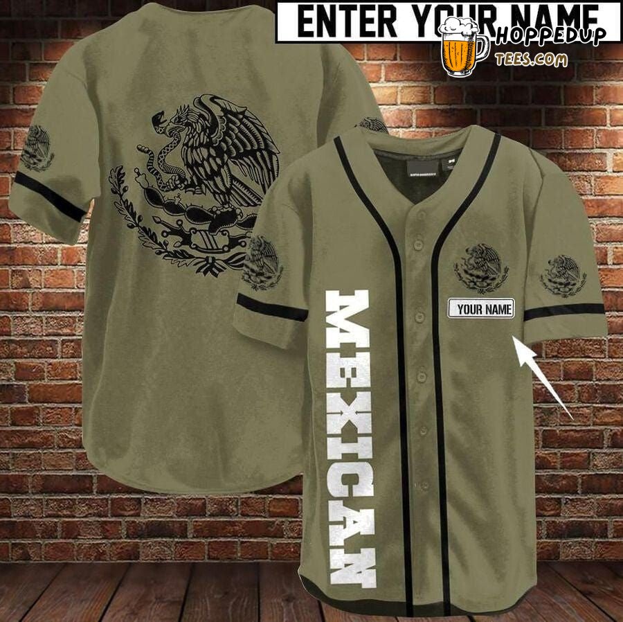 Green Mexico Inspired Personalized Baseball Jersey Unique Distinctive Look