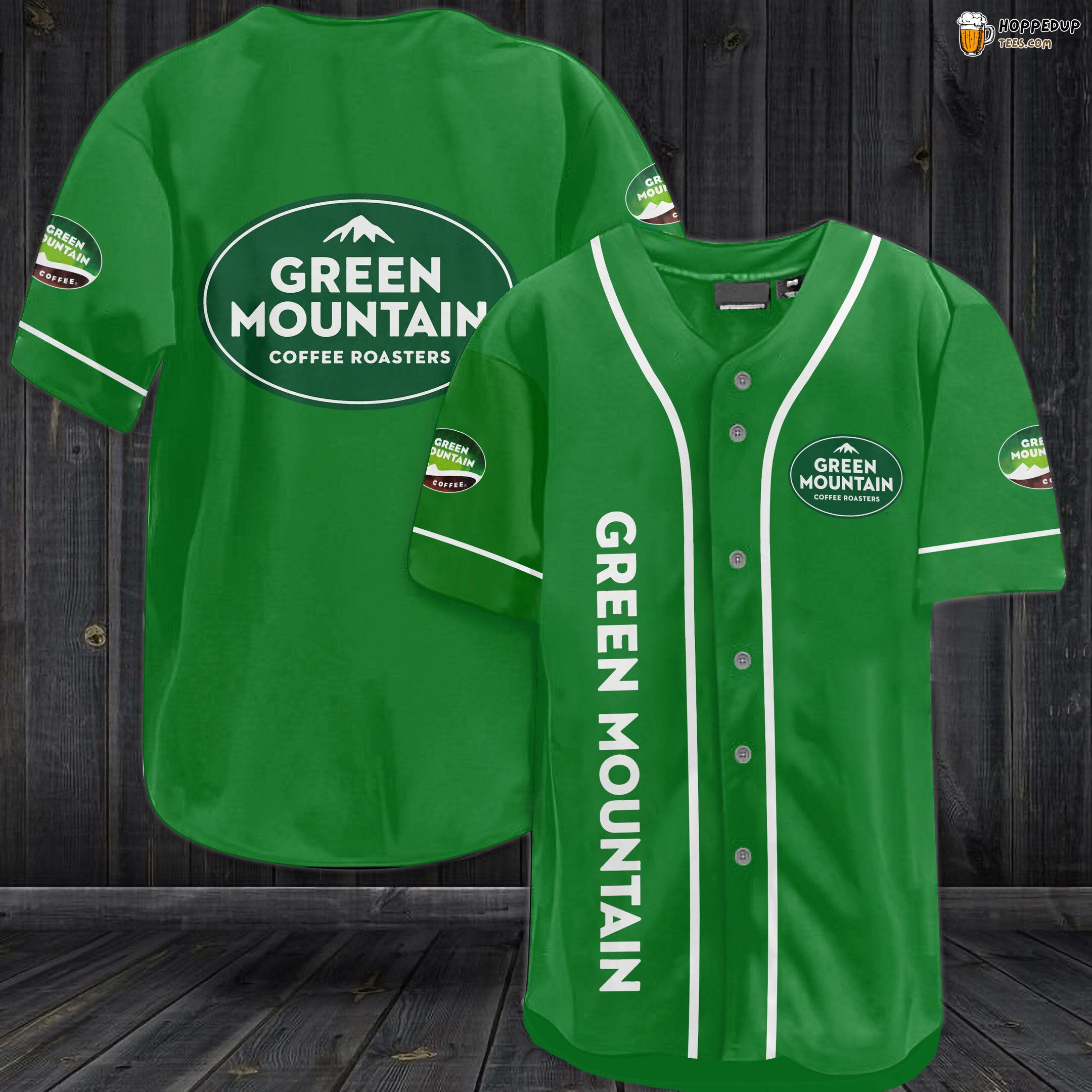 Green Mountain Coffee Roasters Baseball Jersey Green Unisex Jersey Shirt