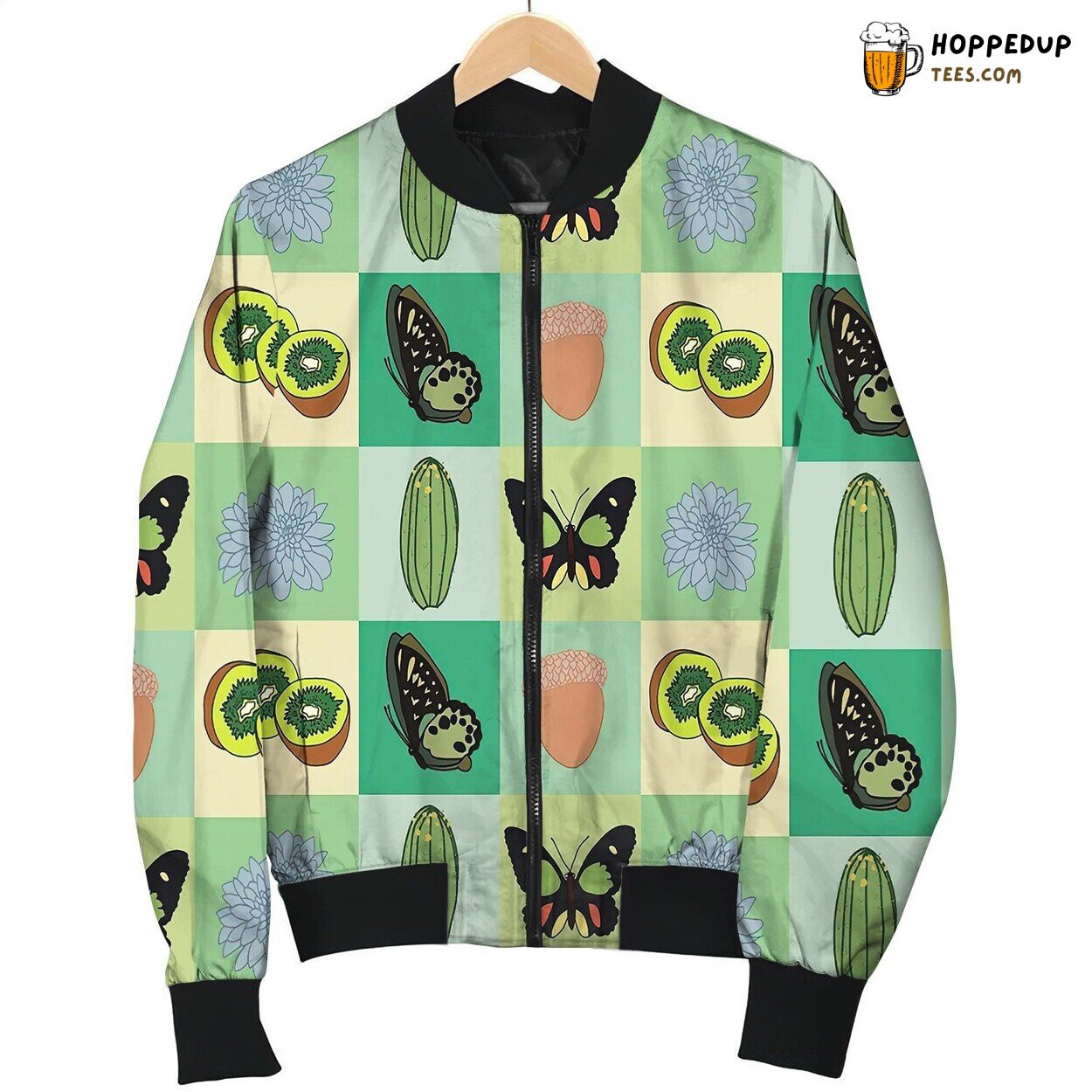 Green Plaid Pattern By Courtney Graben Bomber Jacket