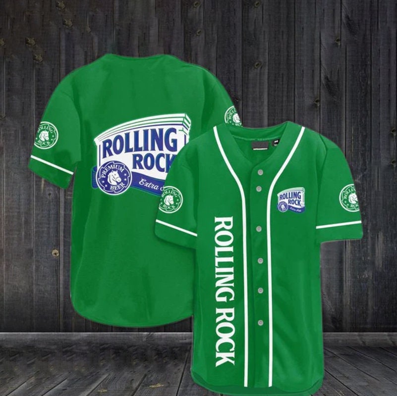 Green Rolling Rock Beer Baseball Jersey Christmas Gift HU