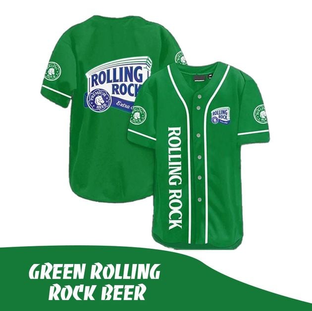 Green Rolling Rock Beer Sport Fashion Baseball Jersey HU