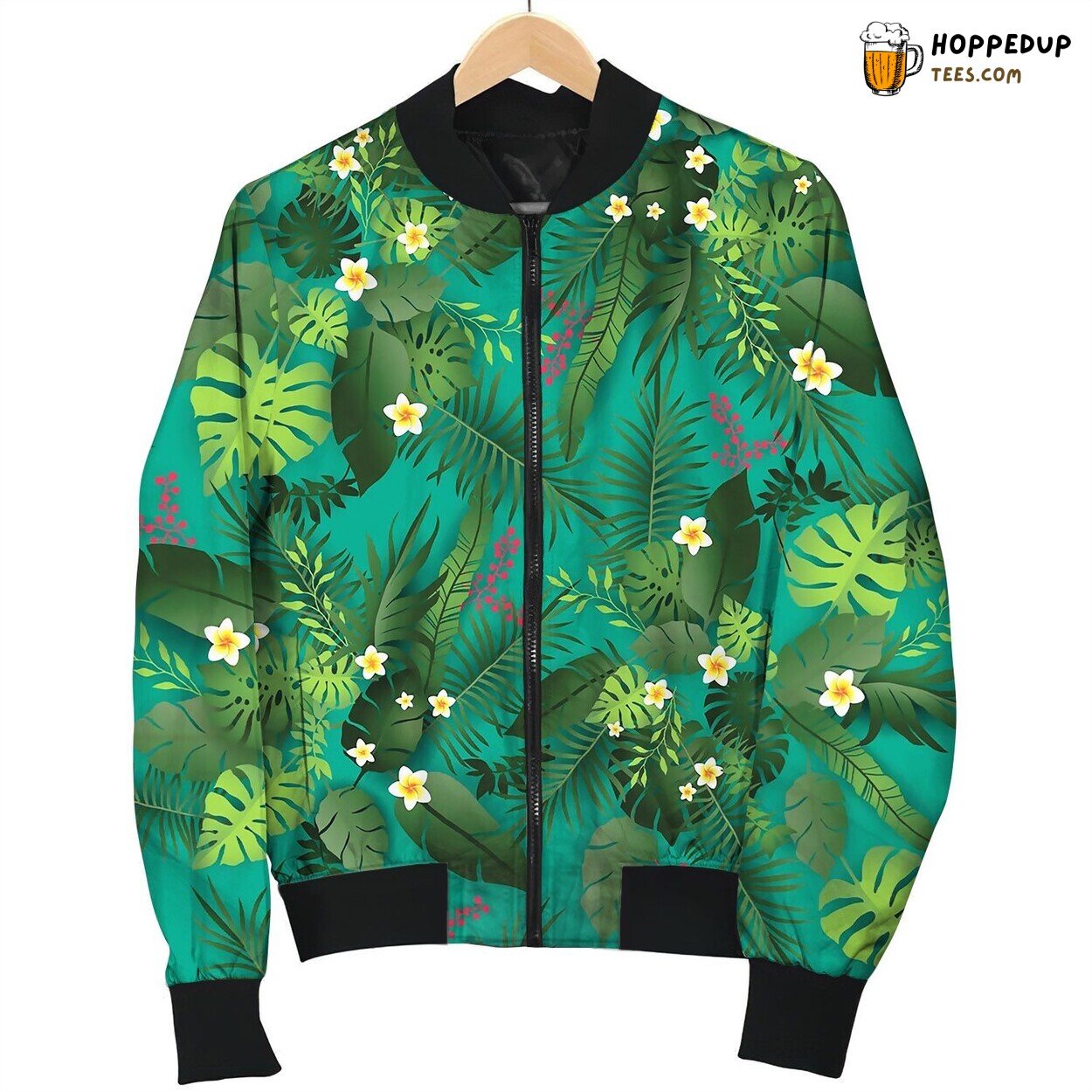 Green Seamless Pattern Bomber Jacket