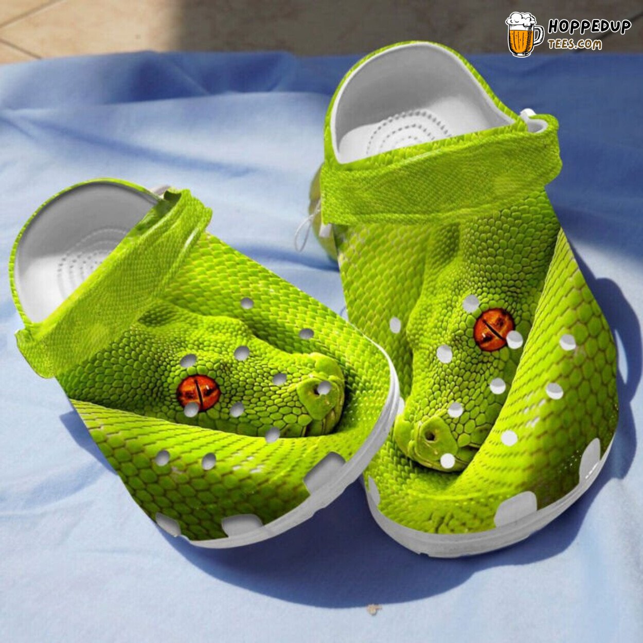 Green Snake Themed Birthday Christmas Gift Comfortable Unique Clogs