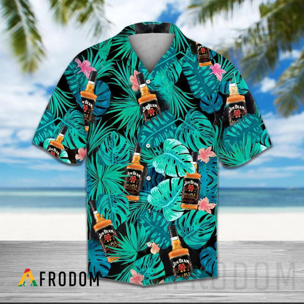 Green Tropical Palm Jim Beam Hawaii Shirt HU