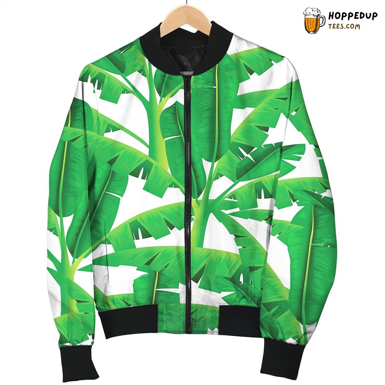 Green Tropical Palm Trees In A Seamless Pattern Bomber Jacket