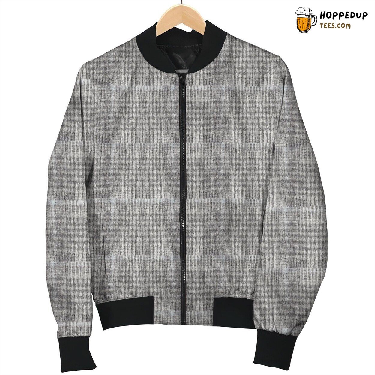 Grey Great Tattersall Bomber Winter Jacket Unique Collection Design Look