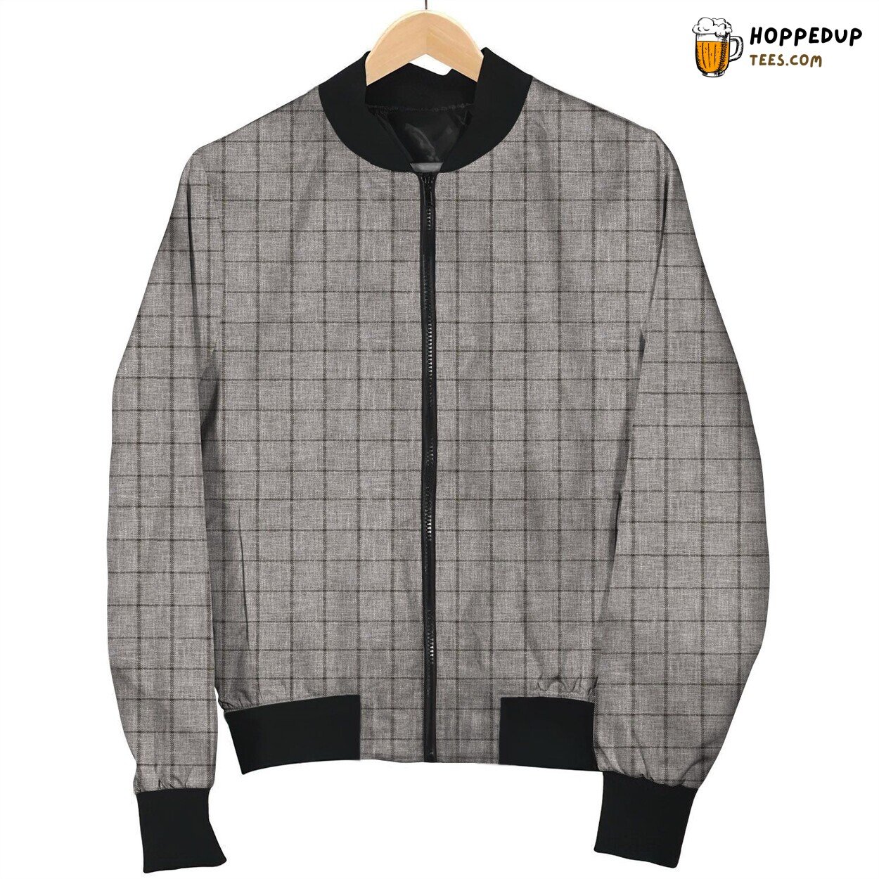 Grey Tartan Crafted Winter Bomber Jacket Timeless Look Warmth