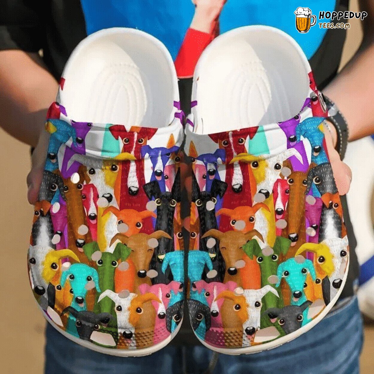Greyhound Colourful Greyhounds Classic Comfortable Clogs Shoes Design