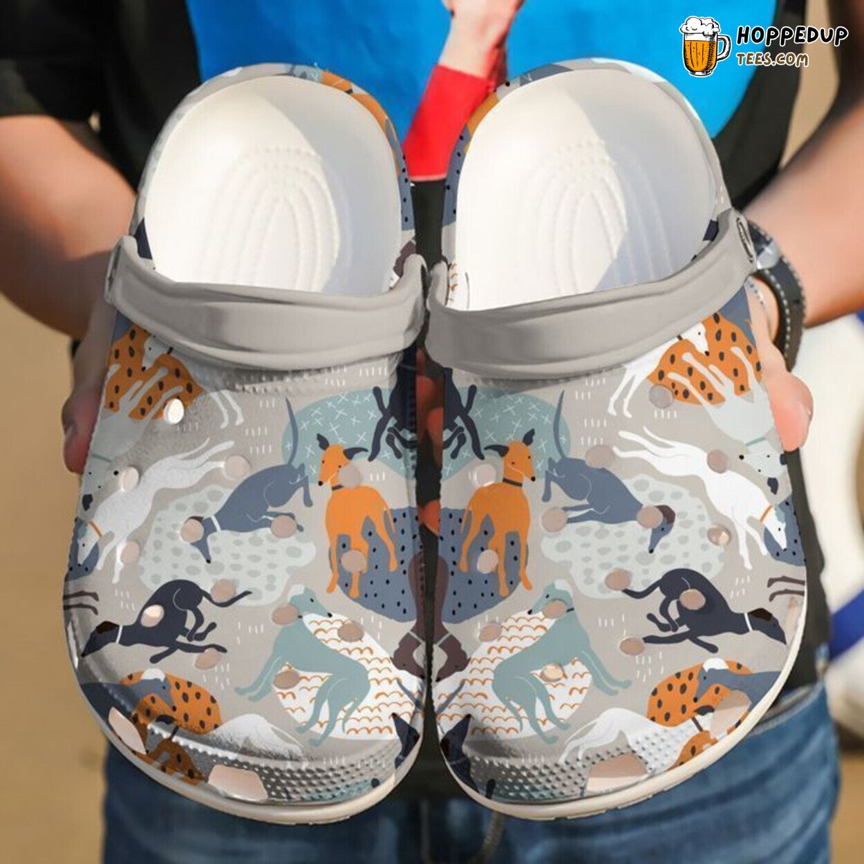 Greyhound Lovely Themed Classic Comfortable Stylish Clogs Shoes