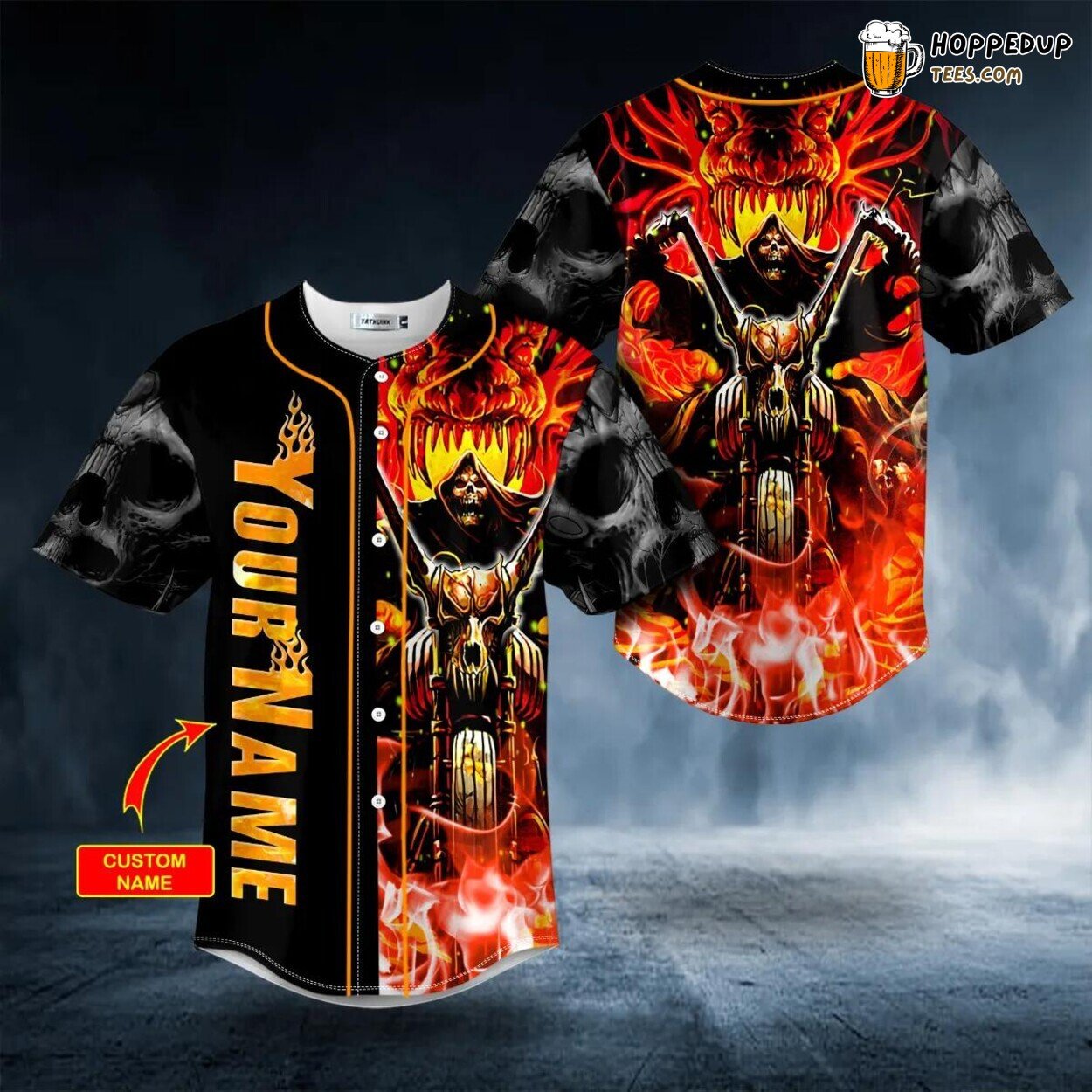 Grim Reaper Ghost Rider Baseball Jersey Unique Hell’s Envoy Design