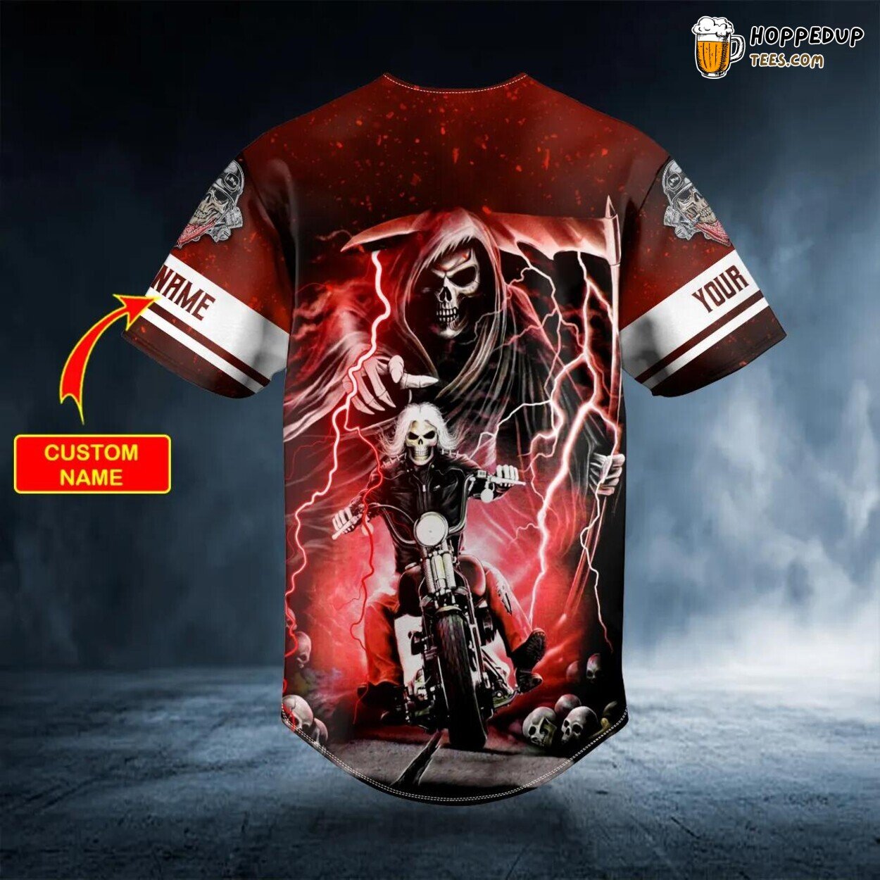 Grim Reaper Hunt Ghost Rider Skull Baseball Jersey Graphic Tees 3D Print