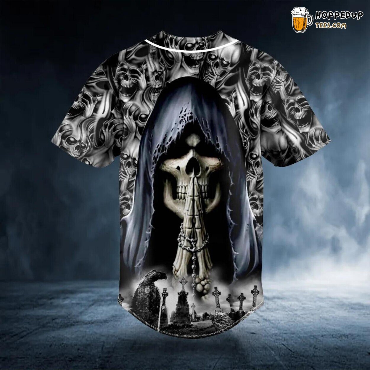 Grim Reaper Praying Unique Skull Baseball Jersey Viking 3D Print Edition