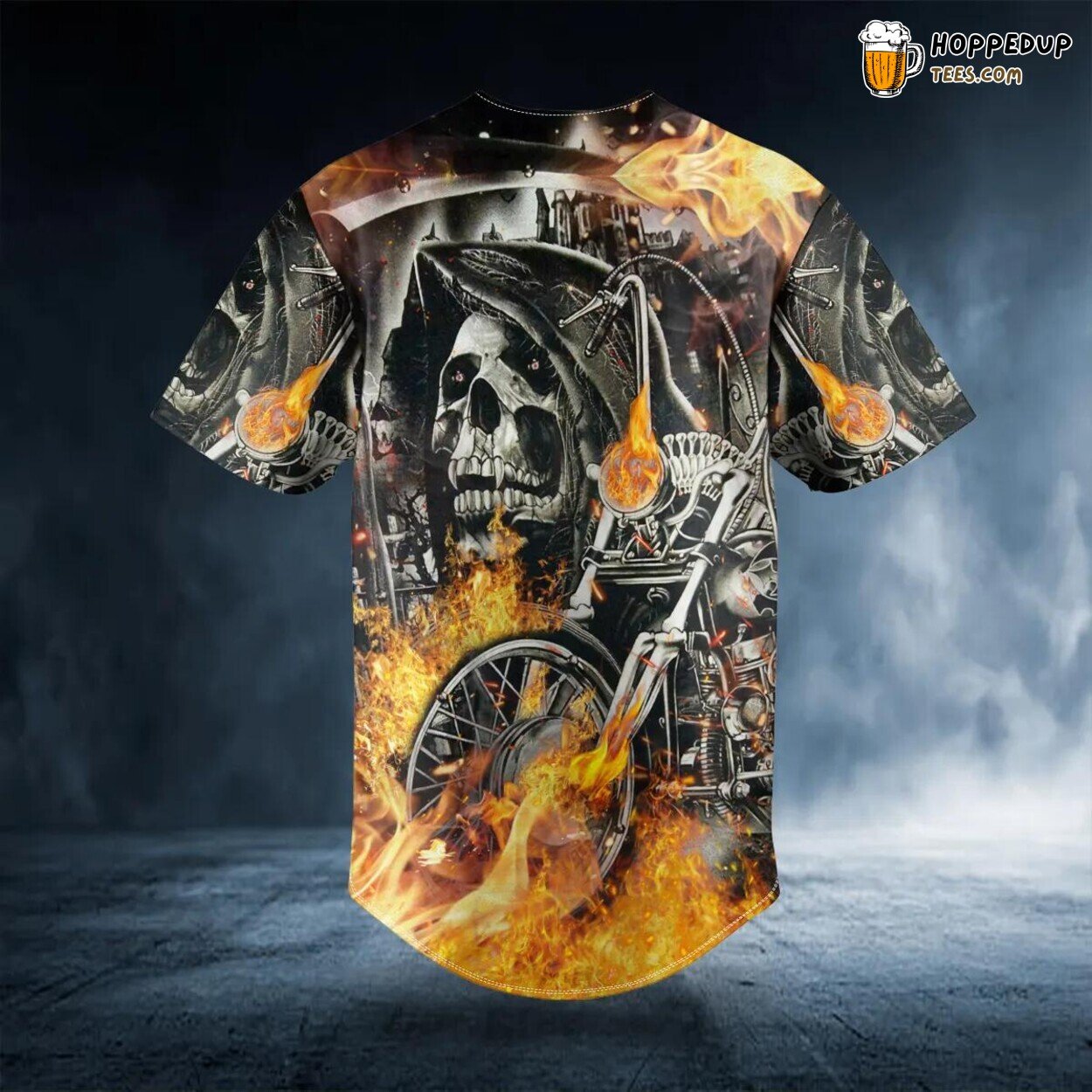Grim Reaper Racer Dead Skull Baseball Jersey Graphic Tees 3D Print Design