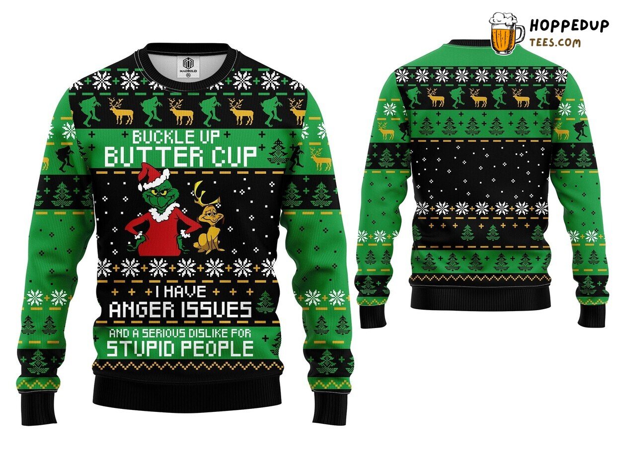 Grinch Ugly Christmas Woolen Sweater Grinchmas Festive Autumn Wear