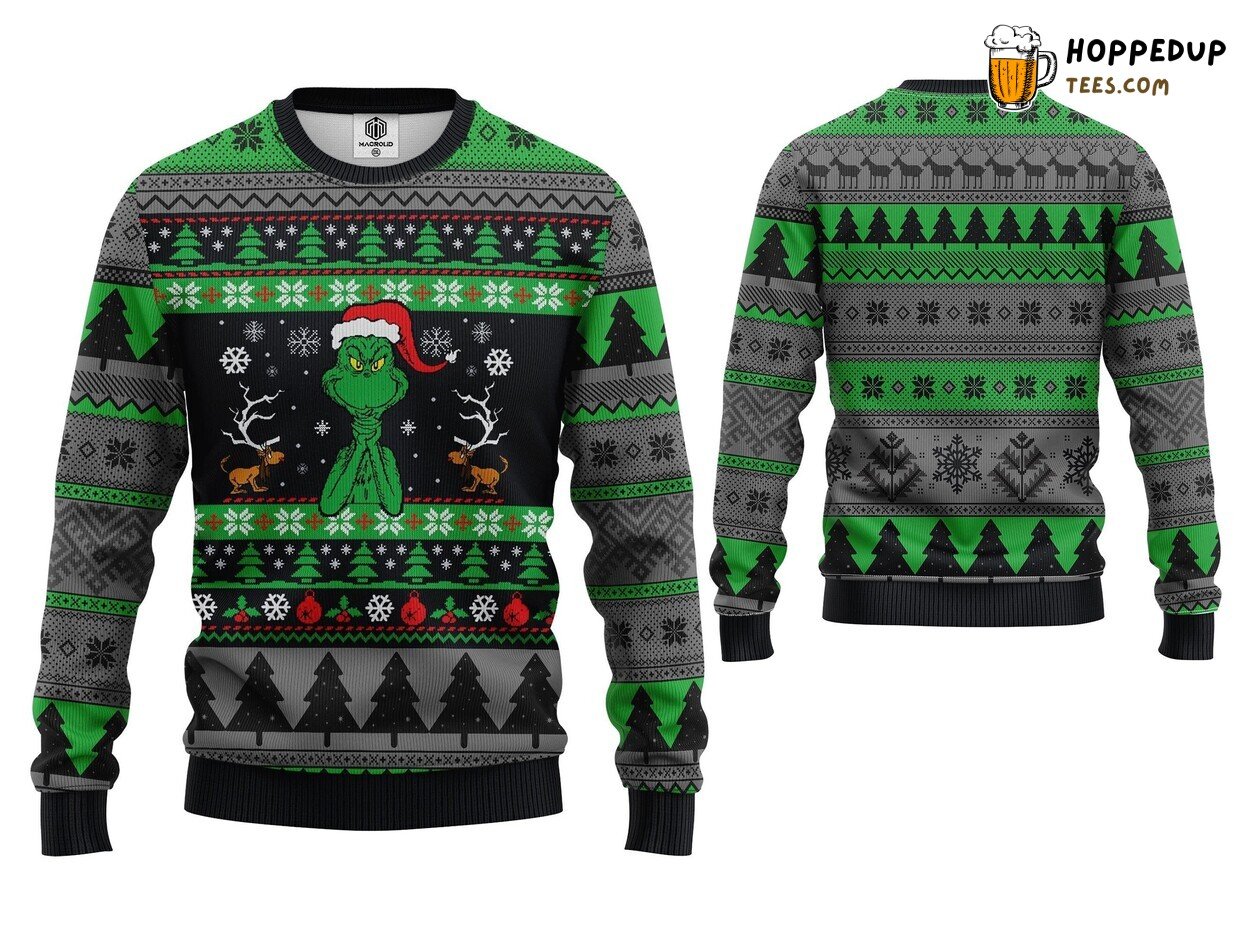 Grinchmas Ugly Sweater Grinch Themed Winter Pullover Christmas Wear